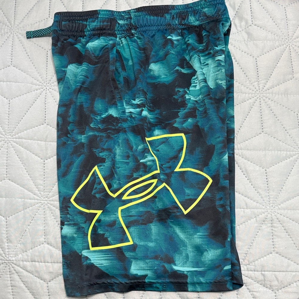 Under Armour Teal and Black Athletic Shorts - Picture 2 of 5